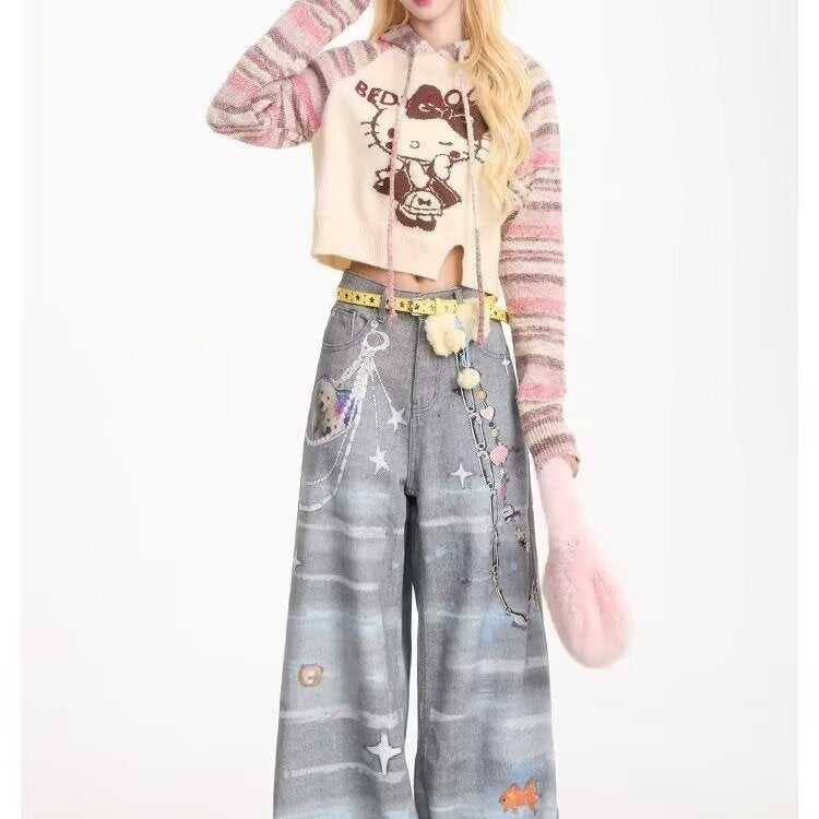 Niche Distressed Loose Wide-leg Pants