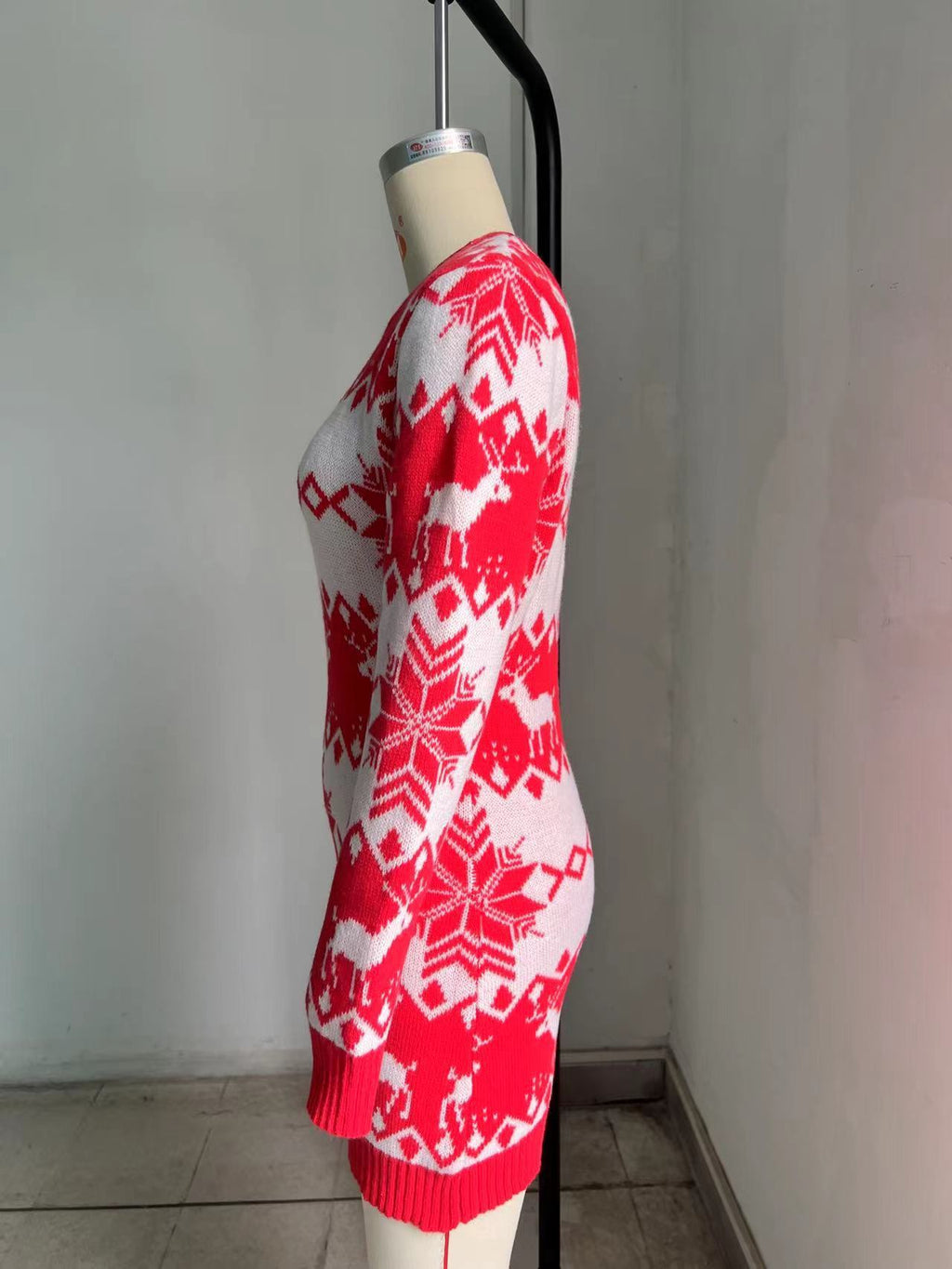 Women's Elk Snowflake Brocade Sweater Female Dress