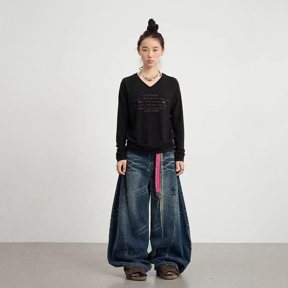 Loose Wide-leg Floor-dragging Culottes For Women
